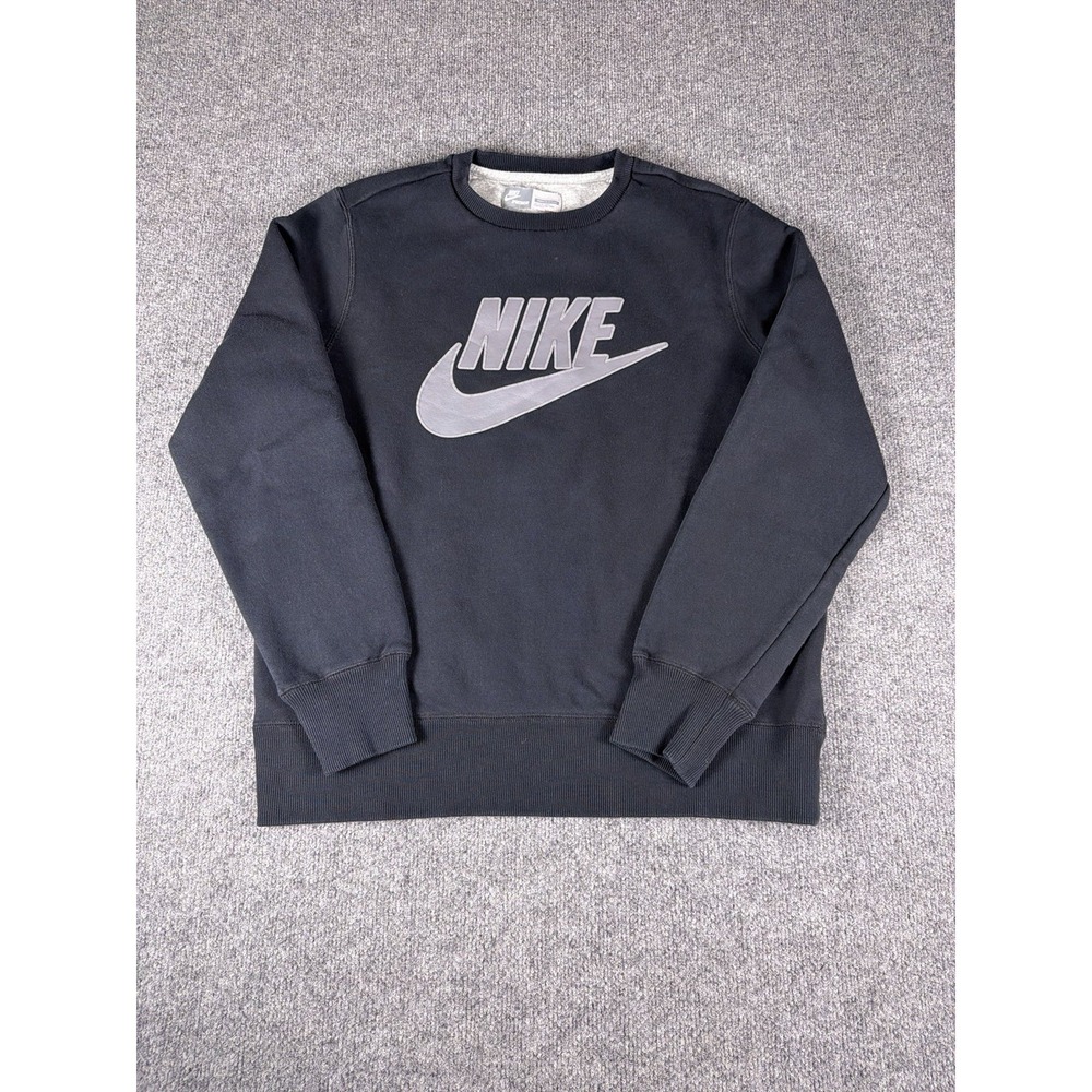 Vintage Nike Center Swoosh Sweater Black Crewneck Large Sweatshirt Better World